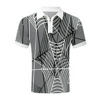 Голф ризи за мъже Лято цифров 3D печат Моден плакат Лапета цип с късо ръкав Риза Топ Блуза Каческа риза отгоре