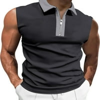Пейл мъжка блуза С къс ръкав летни върхове цип Тениски Мъже атлетичен Пуловер редовен Ревера врата блуза черно сиво КСЛ