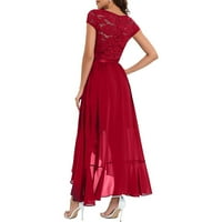 Дамски дълга вечерна рокля шифон шаферка дантела рокля Макси рокля за сватба абитуриентски бал