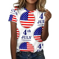 Ведолай Женски Топжени американски флаг тениска 4-ти юли патриотични САЩ флаг ризи звезди ивица ежедневни тениски върхове