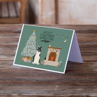 Съкровищата на Каролайн Русо-Европейски лайка Шпиц Коледни поздравителни картички с пликове, 5 7