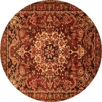 Ahgly Company Indoor Square Persian Orange Traditional Area Rugs, 6 'квадрат