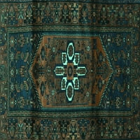 Агли Компания Машинно Пране Вътрешен Правоъгълник Персийски Тюркоаз Синьо Традиционни Килими Площ, 2 '5'