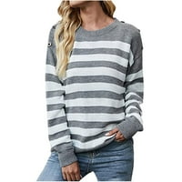 Дамски есенни пуловери модерни пуловери с дълъг ръкав върхове кръгли ризи за врата топли пуловери