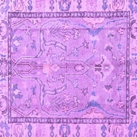 Ahgly Company Indoor Rectangle Oriental Purple Traditional Area Rugs, 8 '12'