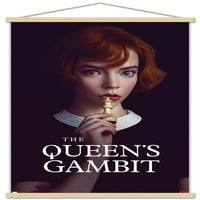 Netfli The Queen's Gambit - Стенски плакат с дървена магнитна рамка, 22.375 34