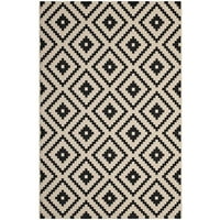 Modway омагьоса геометричен диамантен грил на закрито и на открито килимче в черно и бежово