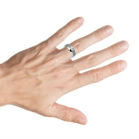 Персонализиран персонализиран гравиращ сватбена лента на пръстена за него и нейния четен център, лъскав скосен ръб