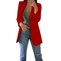 Labakihah зимни палта за жени жени есен зима с дълъг ръкав офис палто жилетки костюм за дълги якета дамски върхове с дълъг ръкав червено