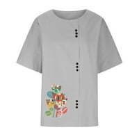 Yourumao Linen Womens Clothing Clearance, плюс размери ризи за жени лятно модерно бельо памук удобни тениски с къс ръкав
