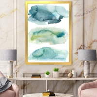 Дизайнарт 'зелени и сини облаци' модерна рамка Арт Принт