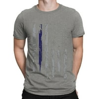 Мъжки лятна 3D Цифрово печат Независимост Тениска с тениска с късо ръкав Блуза Бележка, моля, купете един или два размера по-големи