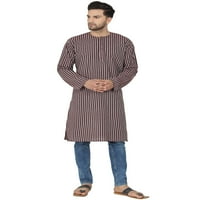 Мъжки ръчно памук Kurta Индийски етнически облекло за йога