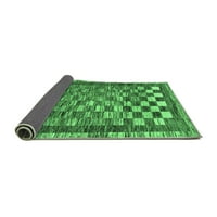 Ahgly Company Indoor Rectangle Checkered Emerald Green Modern Area Cugs, 2 '3'