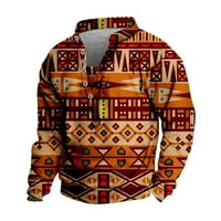 Gotyou hoodies v-образно пуловер Мъжки 3D цифров печат стойка яка бутон винтидж яка