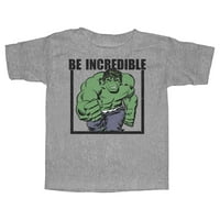 Marvel Hulk на Toddler Be Incredible Graphic Tee Athletic Heather 5T