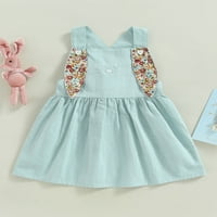 Mubineo Toddler Baby Baby Великден Обща рокля, сладка рокля за зайче за зайче за зайче за без ръкави