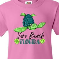 Inktastic Vero Beach, Florida Happy Sea Turtle Youth тениска