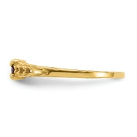 Най -доброто злато 14k жълто злато madi k ruby ​​biststone бебешки пръстен - размер 3