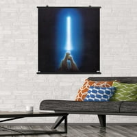 Междузвездни войни: Оригинална трилогия - Стенски плакат на синия светлинен меч, 22.375 34