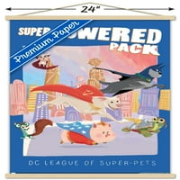 Филм на комикси DC League of Super Pets-Super-захранван стенен плакат с магнитна рамка, 22.375 34