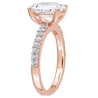 Миабела Женски 2-КТ. Създаден бял сапфир 10кт Розово злато годежен пръстен