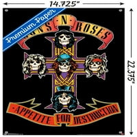 Guns N 'Roses - Плакат за напречна стена с бутални щифтове, 14.725 22.375