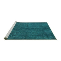 Ahgly Company Machine Pashable Indoor Square Oriental Turquoise Blue Modern Area Cugs, 7 'квадрат