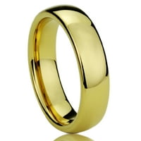 Мъже жени волфрамов карбид сватбена лента пръстен комфорт приляга високо лак купор златен тон волфрамов пръстен