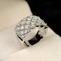 Naturegr луксозни дами Rhinestone Inlaid Finger Ring сватбена годежа бижута подарък