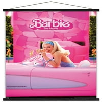 Mattel Barbie: Филмът - Плакат за стена на Barbie Car с магнитна рамка, 22.375 34