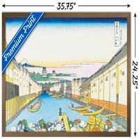 Речна търговия от Katushika Hokusai Wall Poster, 22.375 34 в рамка