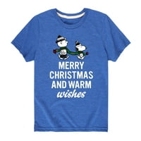 Фъстъци - Весели Коледа Топли пожелания - Графична тениска с малко дете и младежки