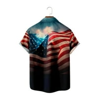 Международен ден на независимостта на Съединените щати лятно 3д риза с къс ръкав Дишаща ежедневна риза с джоб за семейството