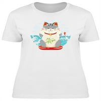 Прекрасен Maneki Neko Cat Cartoon Тениска Жени -Маг от Shutterstock, женски XX-Clarge