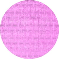 Ahgly Company Indoor Round Solid Pink Modern Area Rugs, 8 'кръг