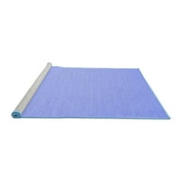 Ahgly Company Machine Pashable Indoor Rectangle Solid Blue Modern Area Rugs, 6 '9'