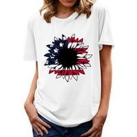 4 юли американски патриотичен тениска за жени, моден къс ръкав графична тениска жени жени независимост Ден