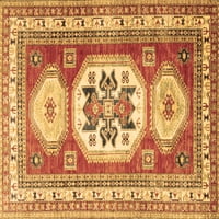 Ahgly Company вътрешен правоъгълник Геометрично кафяво традиционни килими, 4 '6'