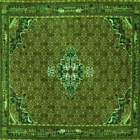 Ahgly Company Indoor Square Persian Green Traditional Area Rugs, 5 'квадрат