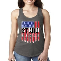 Стойте горд за американския флаг Americana American Pride Ladies Racerback Tank Top, тъмносив, голям