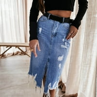 Bowake Women High Toist Casual A-Line Denim Sexy Short Jean пола, моля, купете един или два размера, по-големи от нормалните