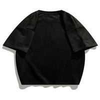 SANVIGLOR MENS Summer Tops Тениски с къси ръкави Твърди цветна тениска редовно прилепване Основен тий спорт Блуза Черна 3XL