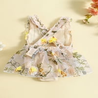 Thaisu Baby Girls Summer Romper, Fly Luse Flower Tulle Patchwork A-Line рокля за ежедневно парти