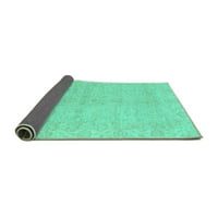 Ahgly Company Indoor Rectangle Abstract Turquoise Blue Modern Area Rugs, 8 '10'