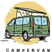 Campervan Tee Design White Graphic Pullover Hoodie - Дизайн от хора l