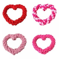 Куче дъвче играчки Сърце форма въже за Свети Валентин домашни любимци Памук дъвчене консумативи