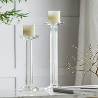 EBROS съвременен кристален стъклен стълб колона държач за свещ свещници